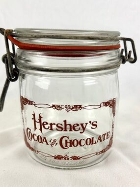 Vintage 1970s Wheaton Hersheys Coca and Chocolate Jar Bail Lid Half Liter